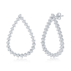 Sterling Silver Pear-Shaped CZ Earrings