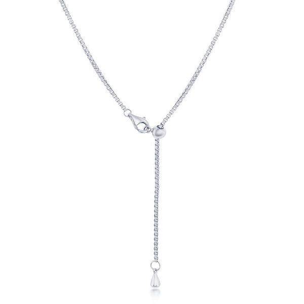 Sterling Silver 3mm CZ Tennis Adjustable Necklace