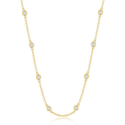 Sterling Silver 'CZ by the Yard' Necklace - Gold Plated