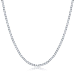 Sterling Silver 2mm CZ Tennis Necklace