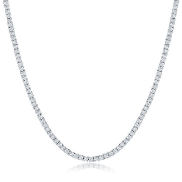 Sterling Silver 2mm CZ Tennis Necklace