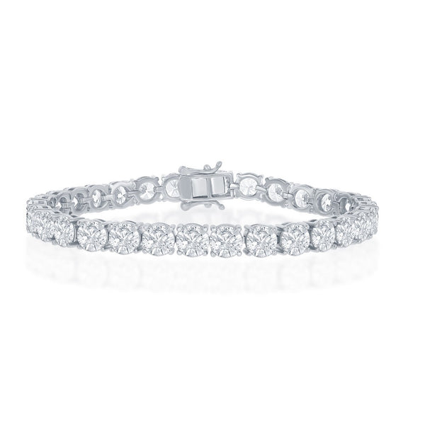 Sterling Silver 6mm Prong-Set Round CZ Tennis Bracelet