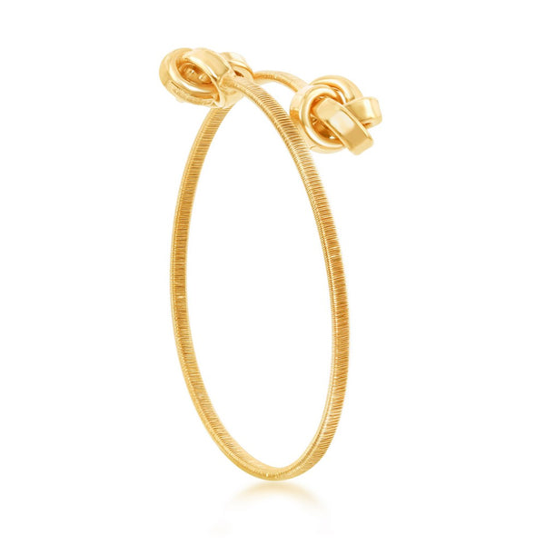 Sterling Silver Love Knot Wire Bangle - Gold Plated