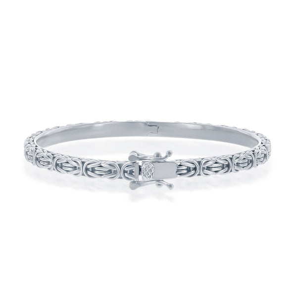 Sterling Silver Byzantine Design Bangle