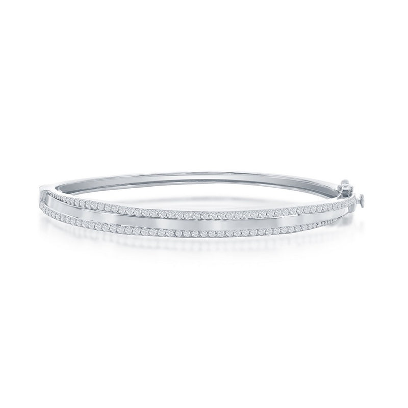 Sterling Silver CZ Bangle