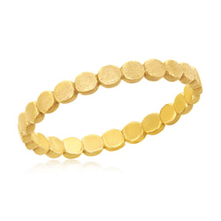 Sterling Silver Matte Linked Circles Ring - Gold Plated