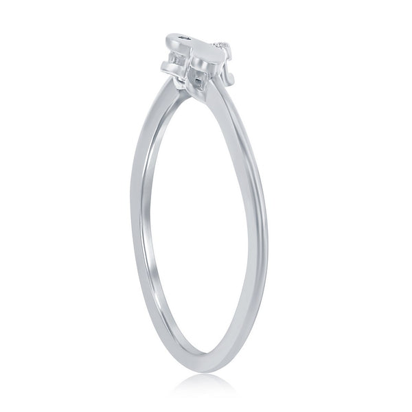 Sterling Silver Double Heart CZ Ring